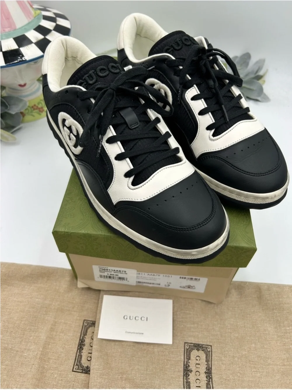 Men’s Gucci, Mac 80 low top leather sneakers size 43/10 made in Italy NWT